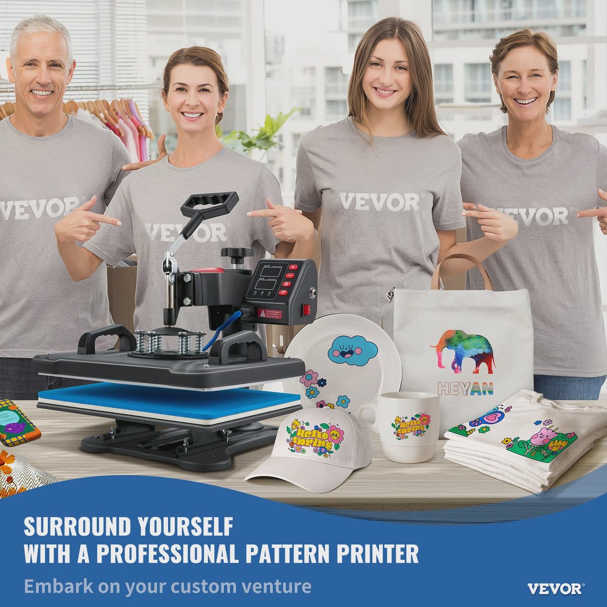 5-in-1 Heat Press Machine 12x15 inch - Digitale Sublimatie Transfer Printer