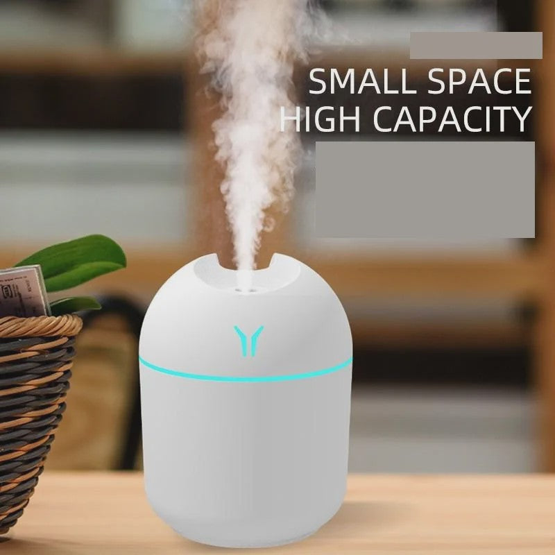 Mini USB Luchtbevochtiger & Aroma Diffuser met LED Kleurenlamp - Stille Werking