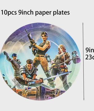 Fortnite Feestdecoratie Set: Beker, Bordjes, Tafelkleed & Meer voor Verjaardagen