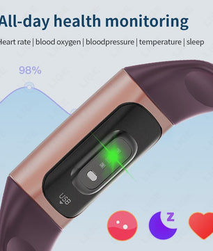Smartwatch C68L: Fitness Tracker, Gezondheidsmonitor & Waterdichte Sport Armband voor Dames & Heren