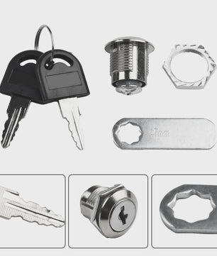 Veiligheidscam Lock Deurslot met Sleutels voor Kast, Lade, Brievenbus - 16/20/25/30mm