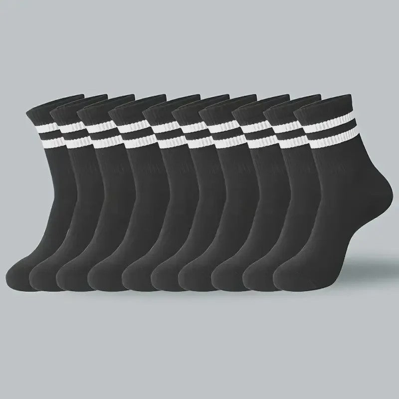 10/20 Paar Gestreept Casual Sokken Heren Dames - Ademend, Geurbestendig & Zweetabsorberend