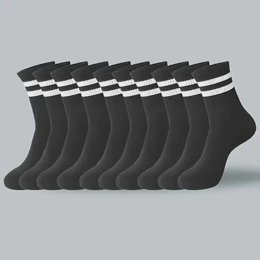 10/20 Paar Gestreept Casual Sokken Heren Dames - Ademend, Geurbestendig & Zweetabsorberend