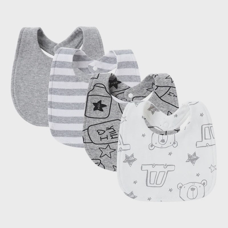 4-delige Baby Slab set met Cartoon Prints - Katoen - Voor Jongens & Meisjes