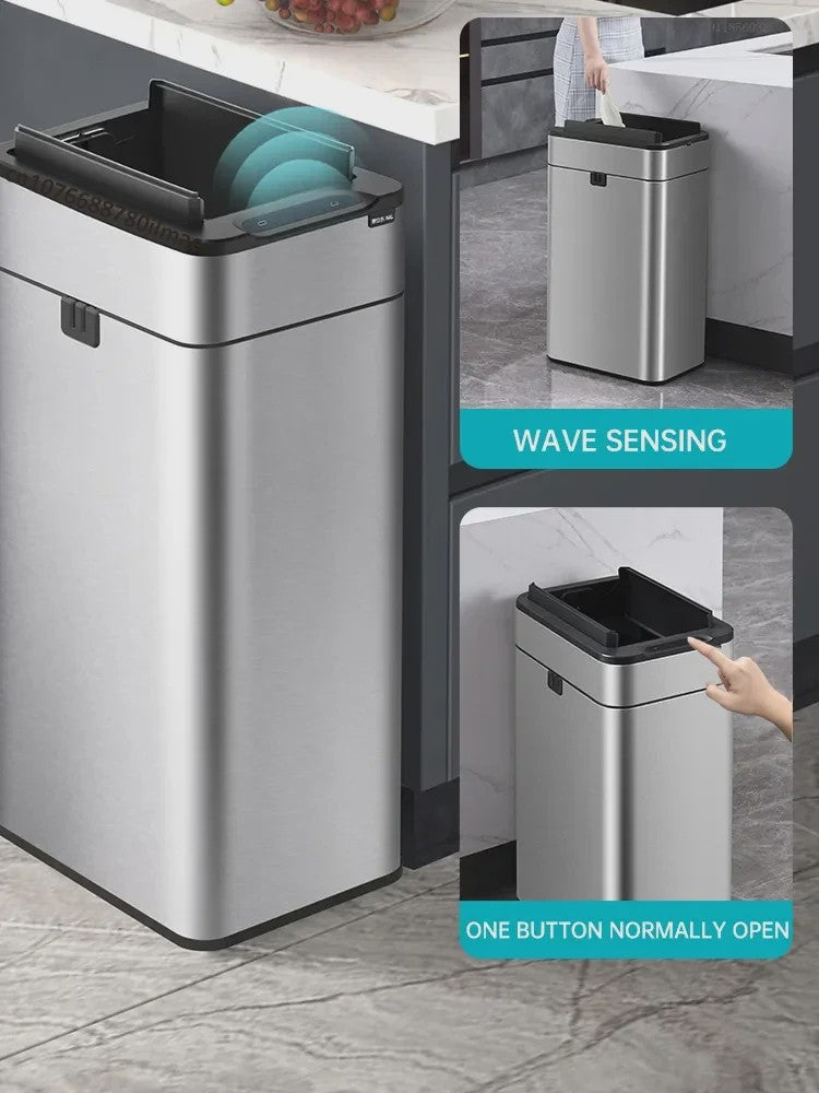 Slimme Vuilnisbak met Sensor - RVS - 20-60L - Automatisch Openen & Sluiten