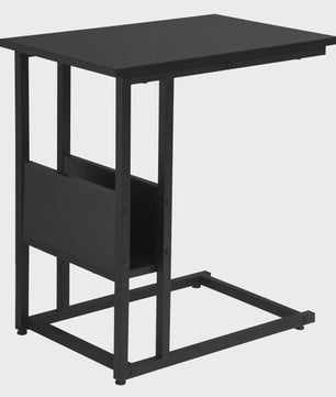 C-vormige bijzettafel met opbergvak - Metaal & MDF