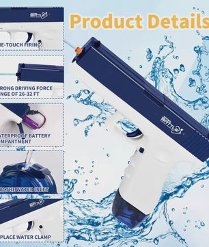 Elektrisch Waterpistool - Automatisch & Handmatig, 32FT Bereik, Oplaadbaar
