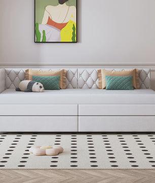 Gestoffeerd Daybed 90x200 cm met Uitschuifbaar Extra Bed - Sofa en Enkel Bed