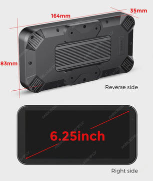 6.25" Motorfiets Navigatie & DVR met Draadloze CarPlay/Android Auto - Waterdicht IP67