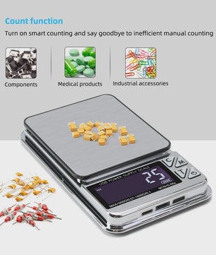Precisie Digitale Weegschaal 200g/1000g - Hoge Nauwkeurigheid, USB Oplaadbaar