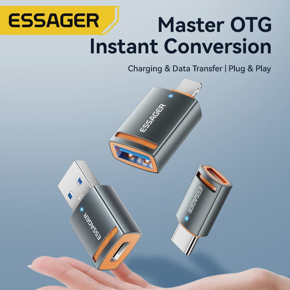 Essager USB 3.0 OTG Adapter: Type-C & USB-A naar Micro/iPhone Converter