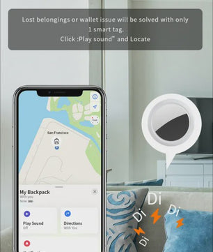 JSPTEC Mini Tracker: Waterdichte Bluetooth GPS Zoeker voor Sleutels, Huisdieren & Kinderen - Werkt met Apple Find My
