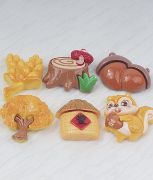 Herfst Cabochons: Eekhoorn, Tarwe & Meer - DIY Knutselaccessoires voor Kinderen