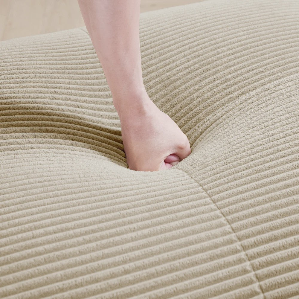Moderne Corduroy Fauteuil Zonder Armleuningen met Kussen - SediaXL