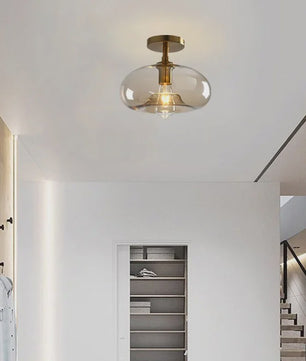 Moderne Glazen Plafondlamp met LED - Minimalistisch Design voor Hal, Slaapkamer, Balkon