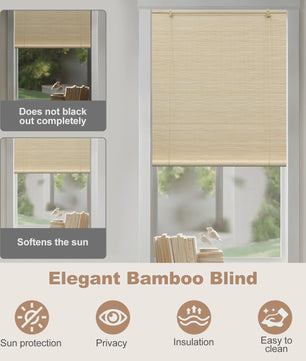 Bamboe Rolgordijn - Zonwering, Privacy & Lichtfilter voor Ramen en Deuren