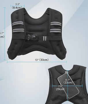 Verzwaarde Vest 5.4kg (12 Lbs) - Verstelbaar & Ademend voor Fitness, Yoga, Jogging