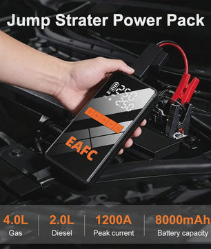 EAFC 4-in-1 Auto Startkabel Compressor: Jump Starter, Powerbank, Bandenpomp & LED