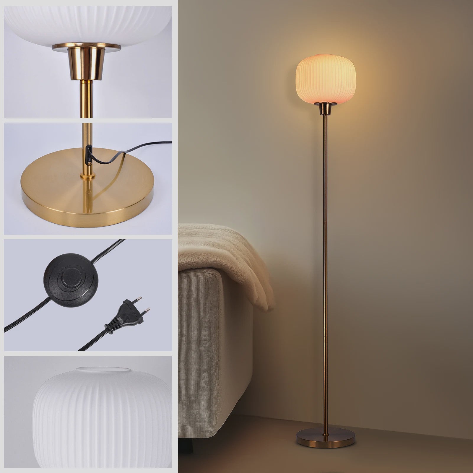 Stijlvolle Sfeer Plafondlamp met Bolvormige Glazen Kap - 160 cm