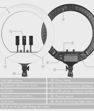 18 Inch Ring Light LED Lamp met Verstelbaar Statief & Telefoonhouder voor YouTube, Foto & Studio