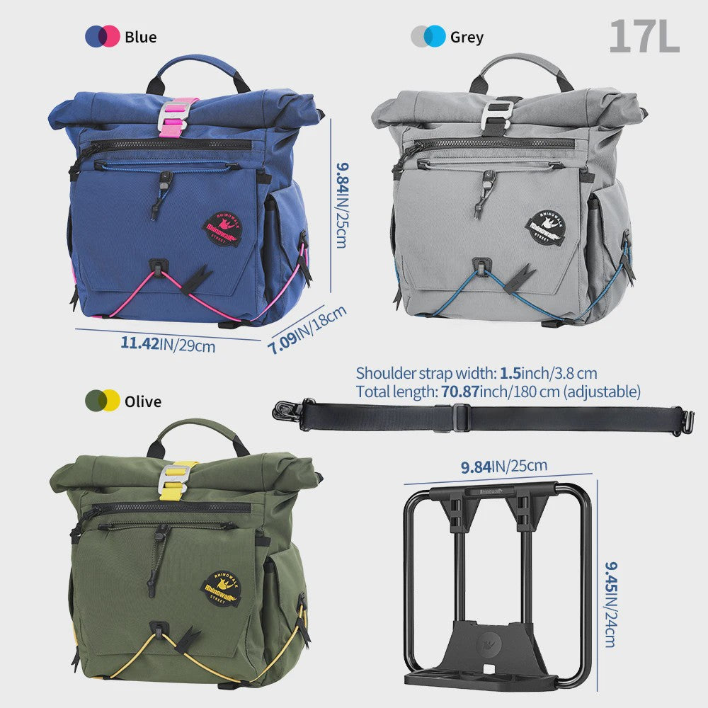 Rhinowalk Vouwfiets Tas 17L Quick-Release Stuur- of Mandtas met Ondersteuningsplaat