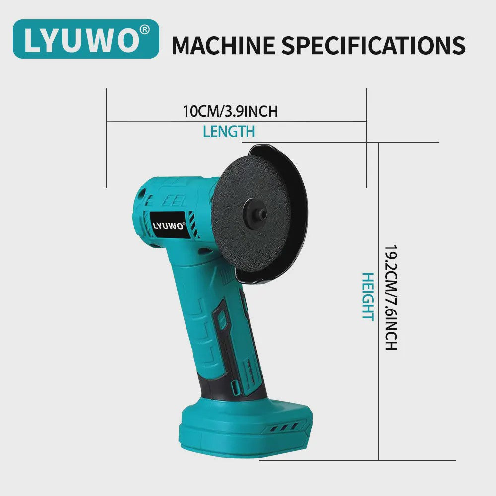 LYUWO Snoerloze Mini Haakse Slijper 21V - Krachtig Borstelloos Gereedschap voor Slijpen en Polijsten