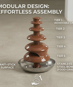 Draagbare Chocoladefontein Machine 6-Tier - Perfect voor Feestjes, Fruit Dips en Desserts