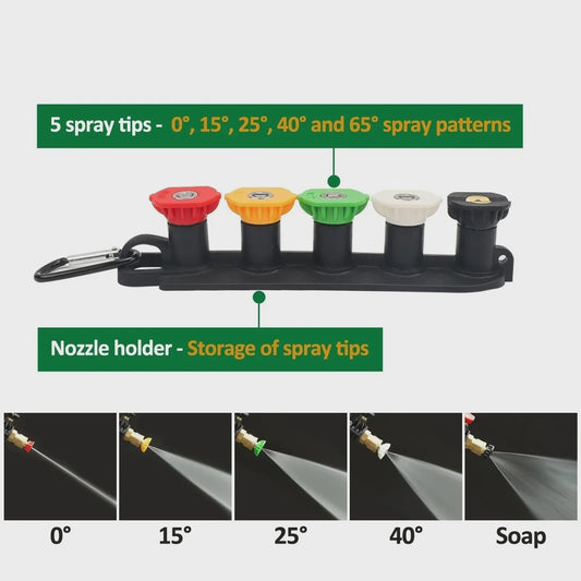 Hogedrukreiniger Pistool & Schuimkanon Kit met 1/4" Snelkoppeling en M22-14 Adapter