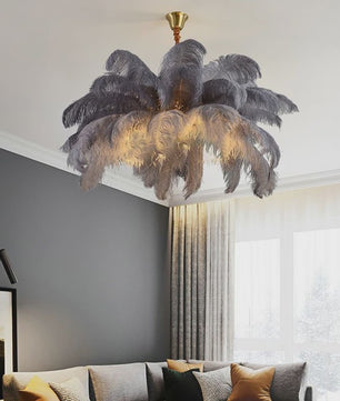 Luxe Struisvogelveer Hanglamp LED - Sfeervolle Verlichting voor Woonkamer & Slaapkamer