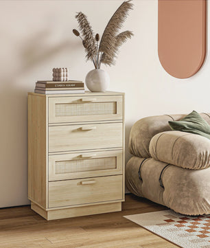 Bohemian Commode met 4 Lades - Natuurlijk Design voor Woonkamer & Hal