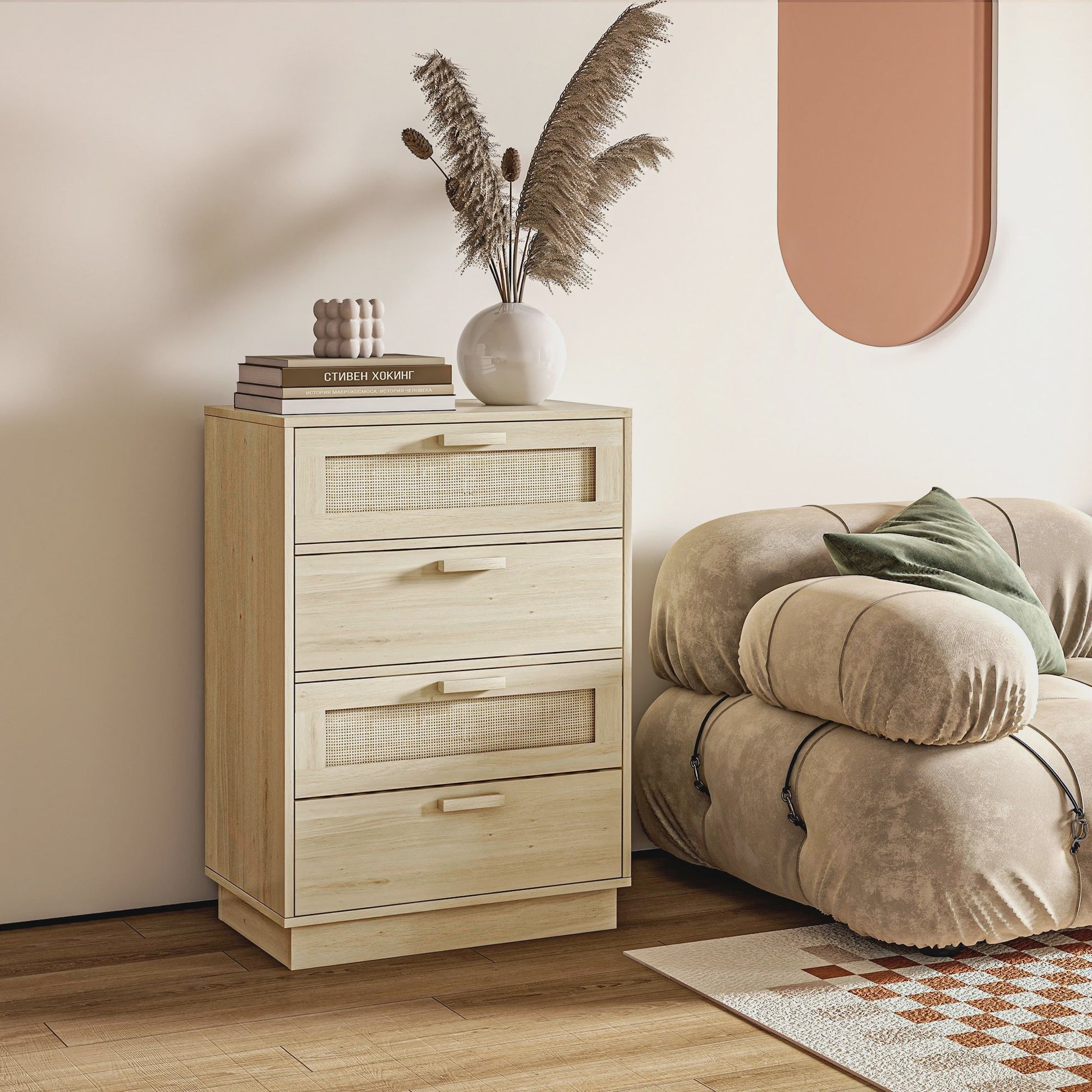 Bohemian Commode met 4 Lades - Natuurlijk Design voor Woonkamer & Hal
