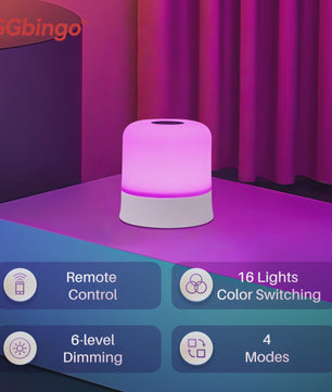 RGB Sfeerverlichting Tafellamp - Oplaadbaar met Afstandsbediening & Touch Bediening