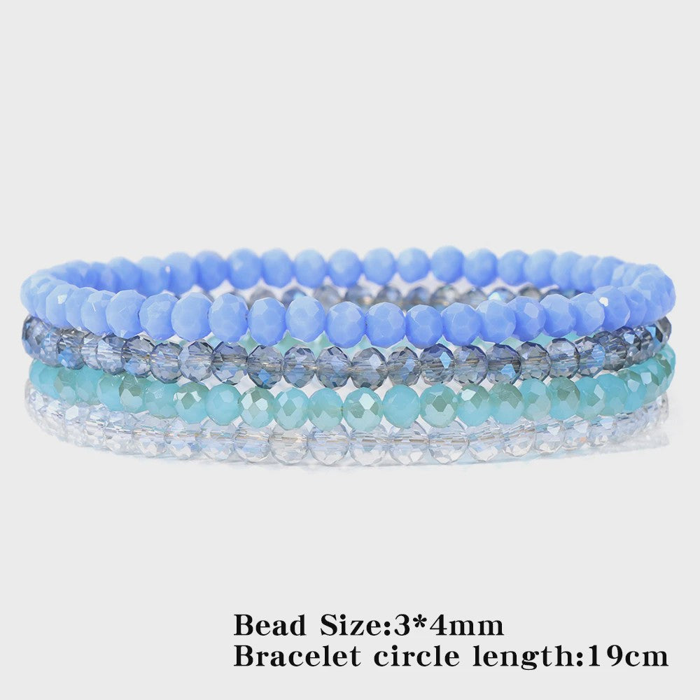Set van 4 Kristallen Kralen Armbanden - Kleurrijk & Elegant