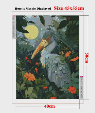Diamond Painting Ooievaar Kustvogel - Volledige Ronde Diamanten Borduurkit voor Muurkunst
