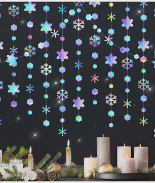 Iridescent Sneeuwvlok Slirngen - 4/8/12/16 Meter Decoratie voor Feestjes