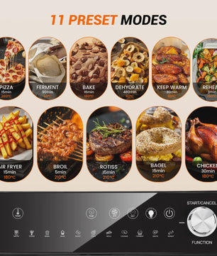 14L Mini Oven met Airfryer, Pizzafunctie & 11 Programma's - 1800W