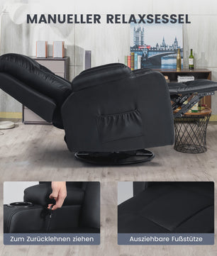 Luxe Draaibare Relaxfauteuil met Voetensteun en Dikke Armleuningen - Perfect voor TV Kijken