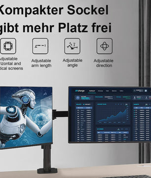 Dubbele Monitor Arm Stand met Gasveer - Verstelbaar voor 15-32 Inch Schermen, 16KG per Arm