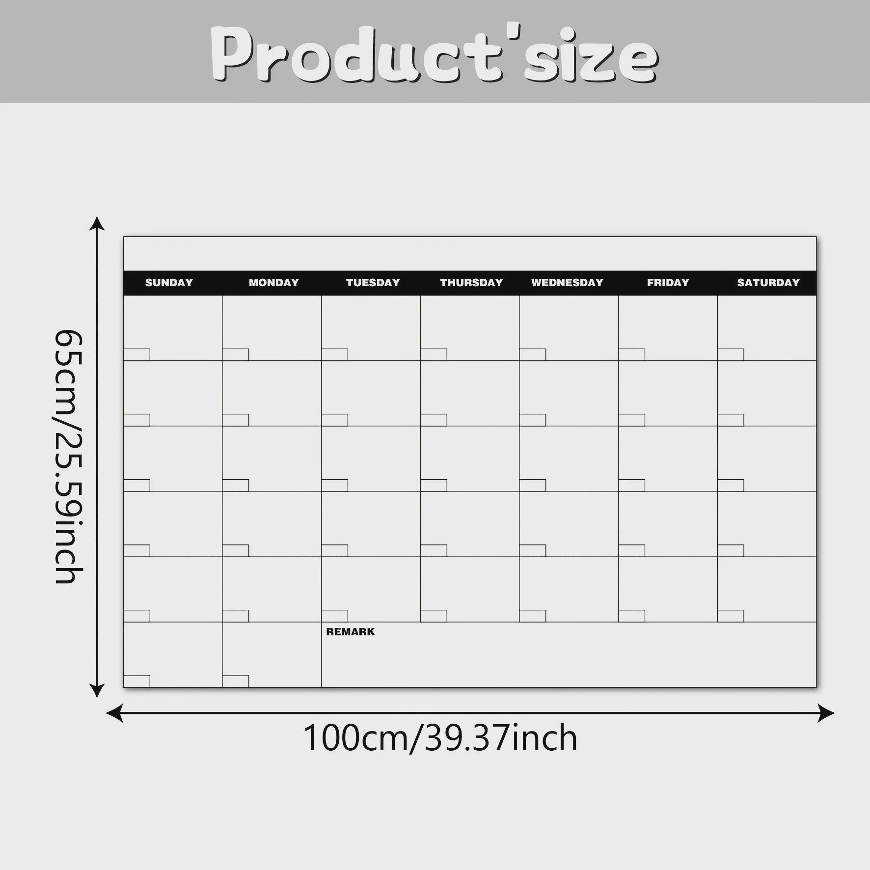 Extra Grote Herschrijfbare Wandkalender Poster - Maandplanner 100x65cm