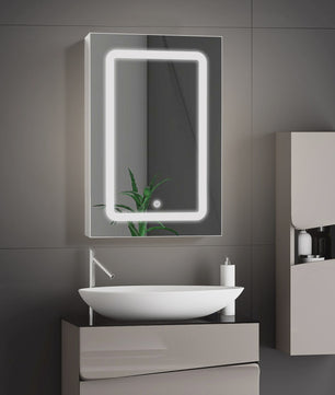 RVS LED Spiegelkast Badkamer - Wandmontage Medicijnkast met Anti-Condens Functie