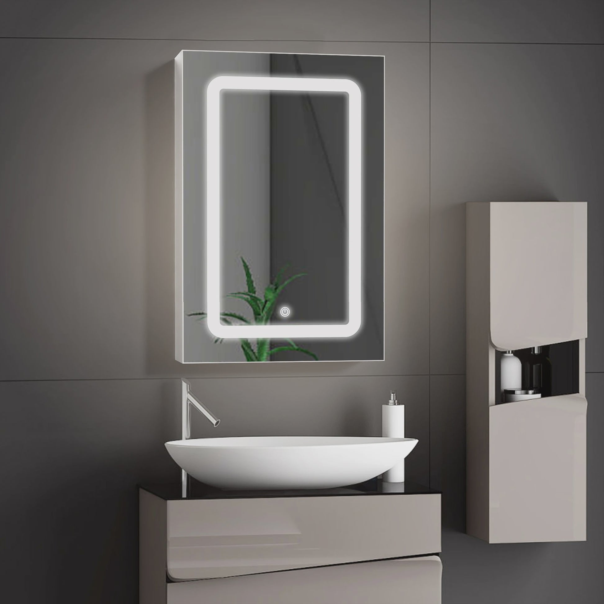 RVS LED Spiegelkast Badkamer - Wandmontage Medicijnkast met Anti-Condens Functie