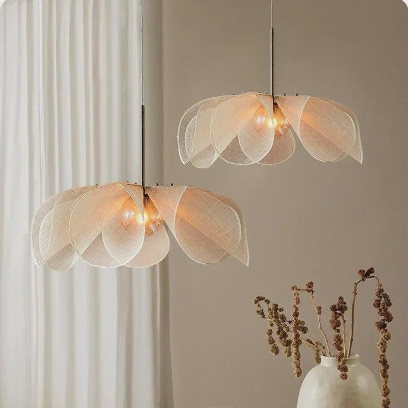 Wabi Sabi Stoffen Plafondlamp - Vintage Hanglamp voor Sfeervolle Verlichting