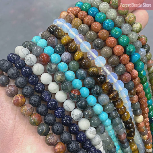 Natuurstenen Kralen Mix: Tijgeroog, Amazoniet, Agate, Kwarts & Lava - DIY Sieraden Maken