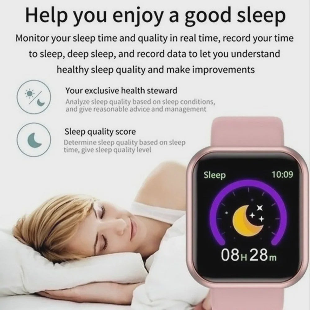 Smartwatch Y68 D20: Multifunctioneel met Bluetooth, Fitness Tracking & Slaapmonitor