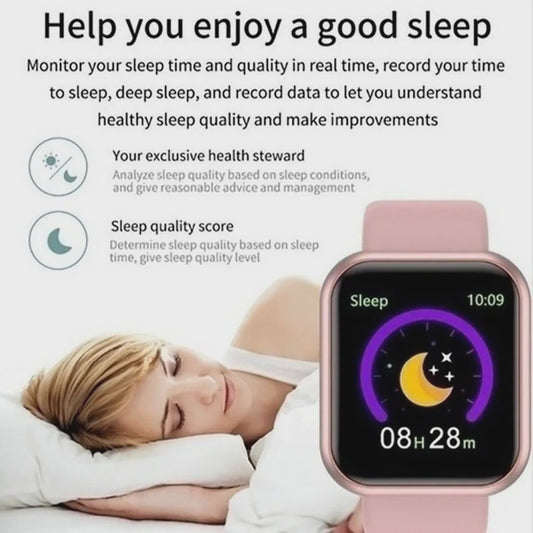Smartwatch Y68 D20: Multifunctioneel met Bluetooth, Fitness Tracking & Slaapmonitor