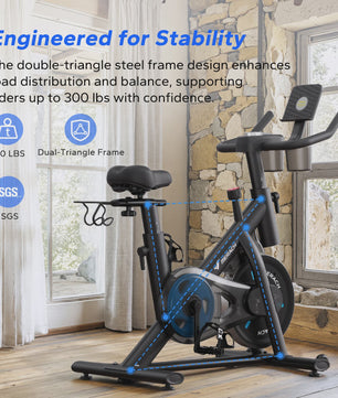 MERACH S26B2 Hometrainer - Stille Magneetweerstand Fiets met App & Fitness Cursussen