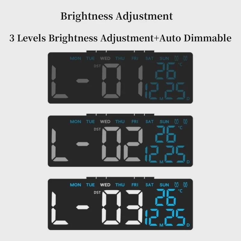 Moderne LED Digitale Wekker met USB, Temperatuur, Datum & Dual Alarm - Automatisch Dimbaar