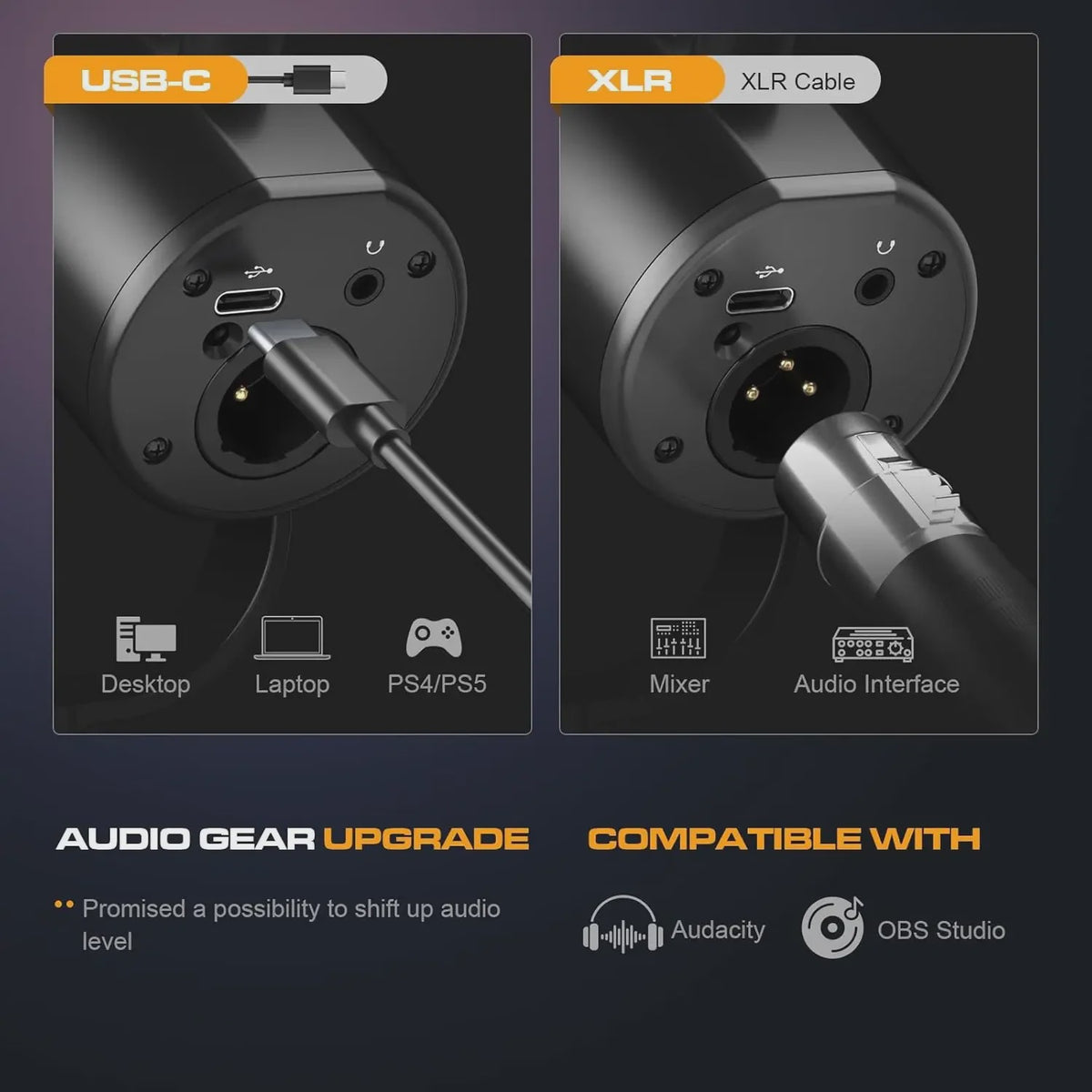 Dynamische Podcast Microfoon met XLR/USB - Studio Kwaliteit voor Opnames, Streaming & Gaming