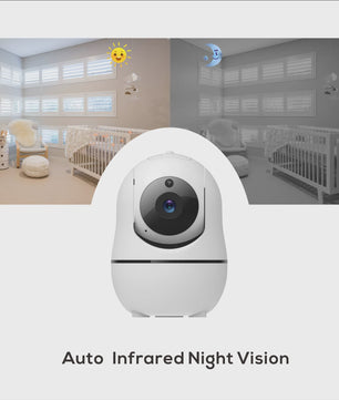 7" HD Babyfoon met 1080P IPS Beeldscherm, Ondersteuning voor 2 Camera's, 24u Batterij & 300m Bereik