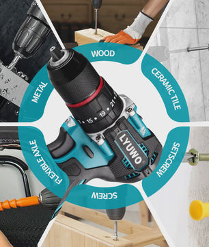 LYUWO 20V Brushless Accu Klopboormachine & Schroefmachine | 4.0Ah Batterij